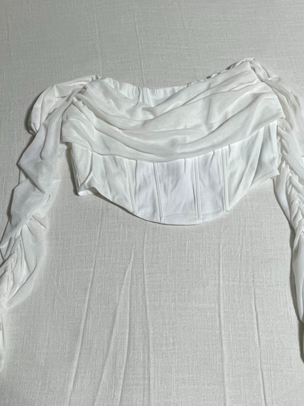Womens Shein White Bodice with Sheer Long Sleeves (Size L/XL)